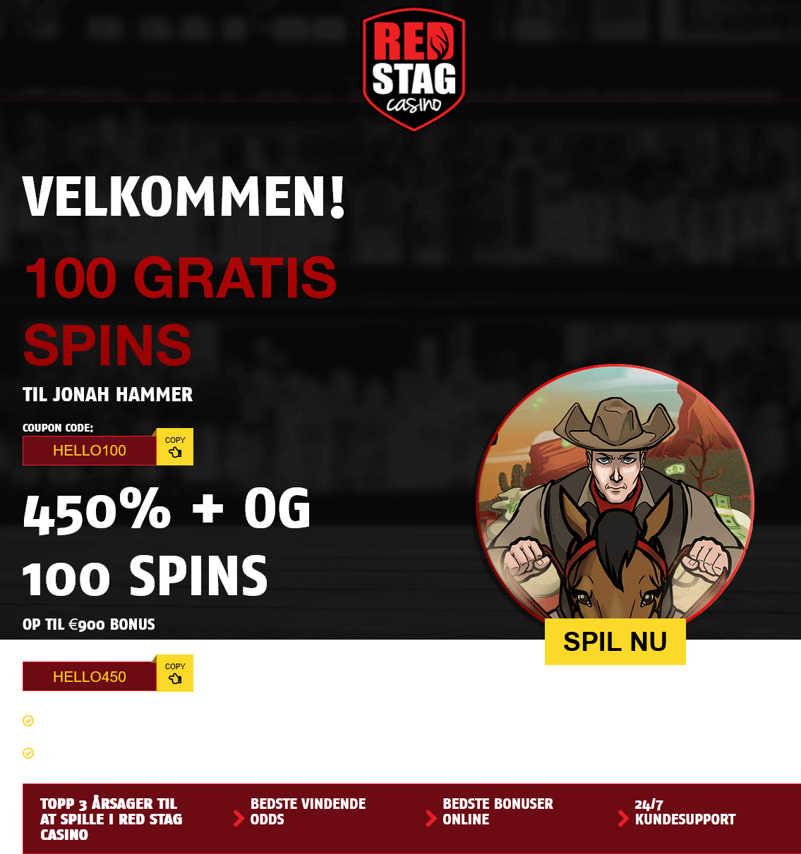 Red Stag 100
                                Free Spins