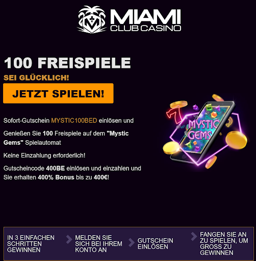 Miami
                                        Club Casino 100 Free Spins